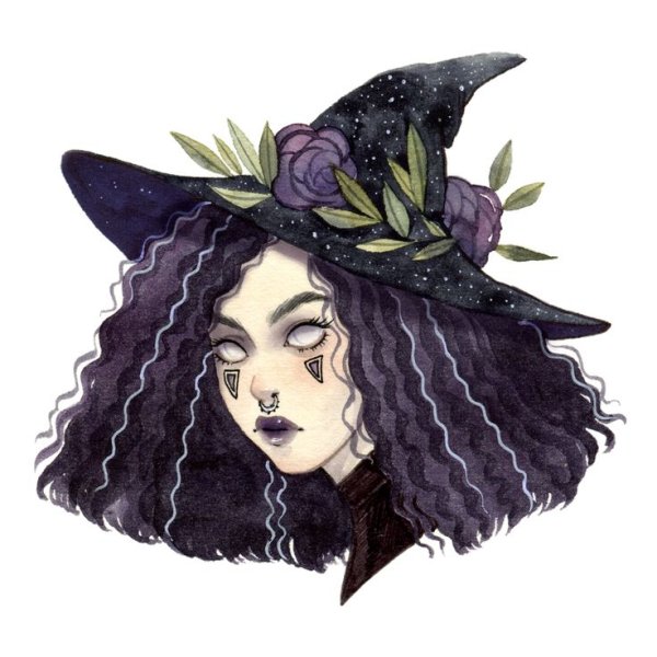 Ведьма акварель
