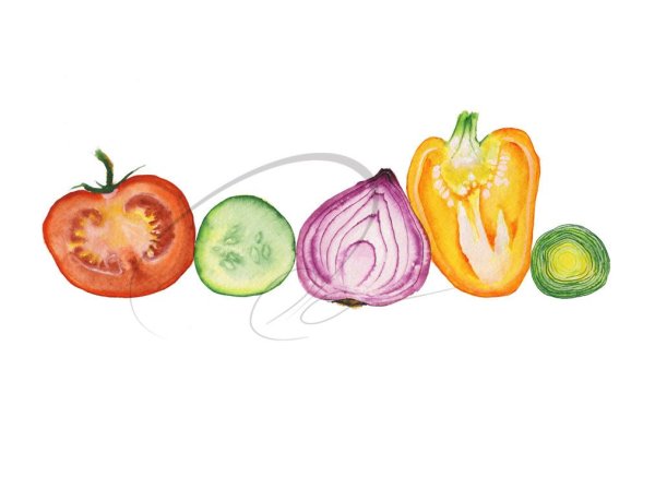 Овощи цветными карандашами