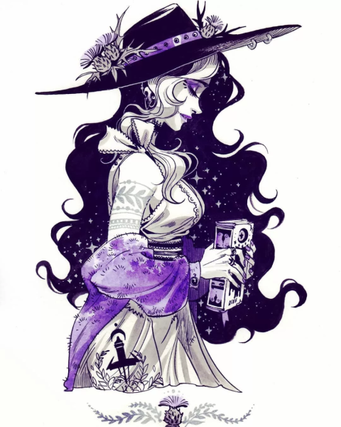 Ведьма акварель