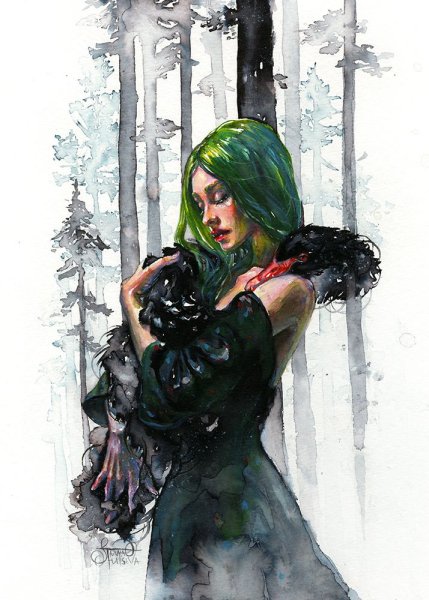 Акварельный скетчинг Хэллоуин