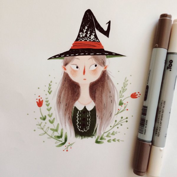 Скетчбук девушка демон