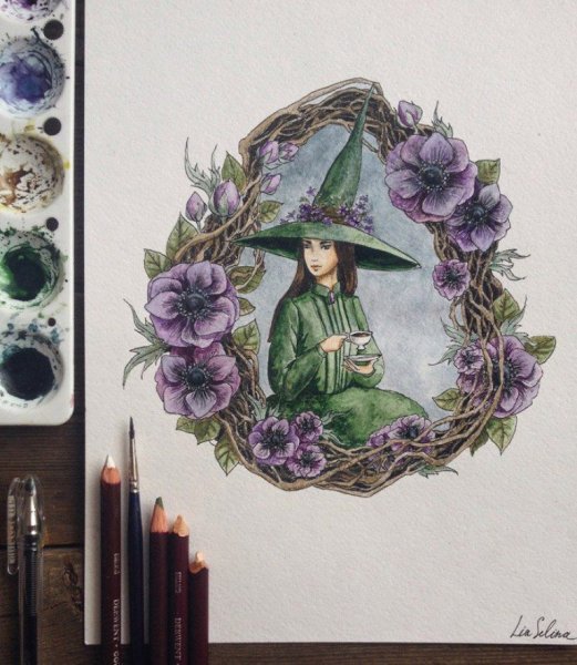 Мистические картины гуашью