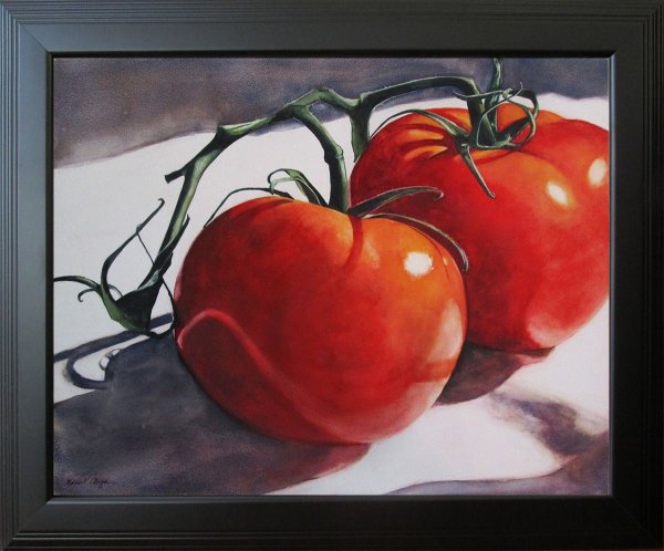 Овощи на акварельной бумаге