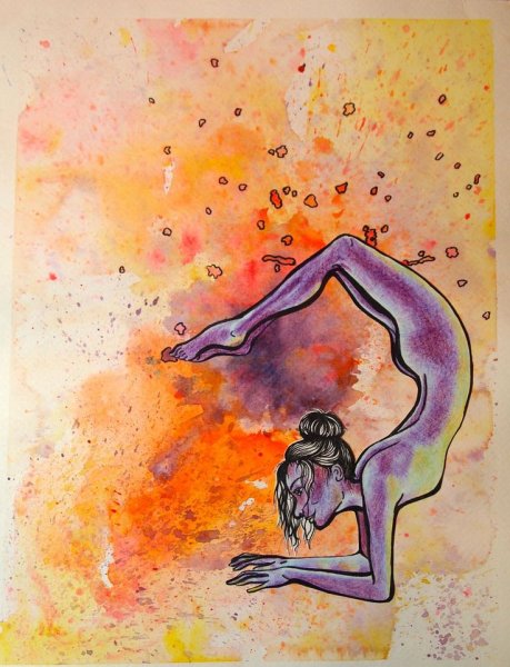 Йога акварель