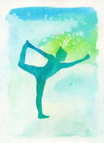 Йога акварель