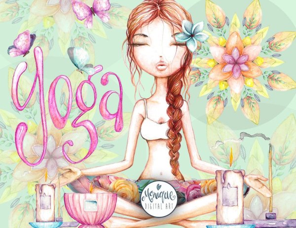 Йога акварель