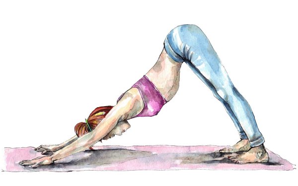 Йога акварель