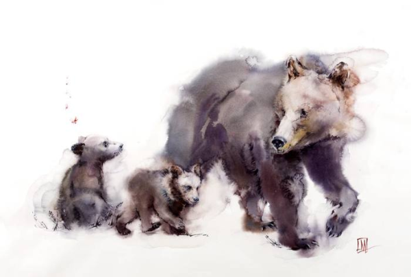 Дэвид Уэбб животные акварелью