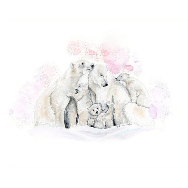 Акварельные животные мама и малыш