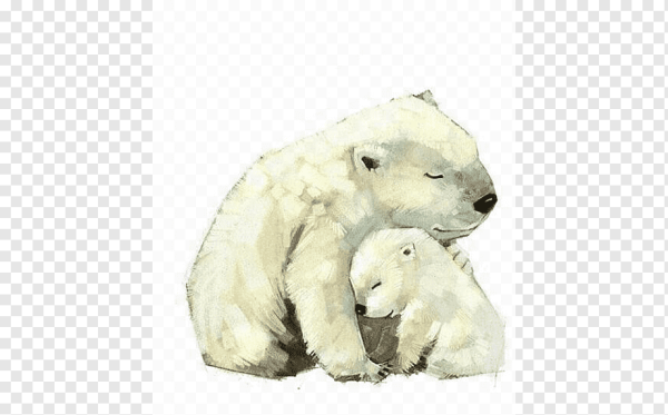 Акварельные животные мама и ребенок