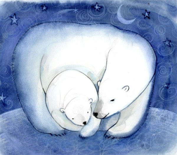 Открытка белый медведь