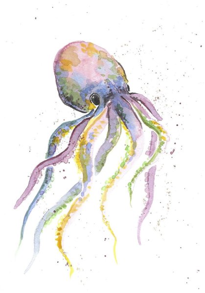 Акварельная медуза