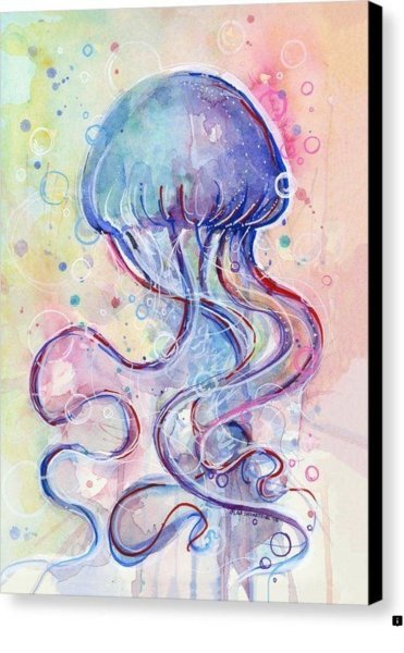 Рисуем медузу акварелью