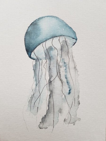 Акварельная медуза