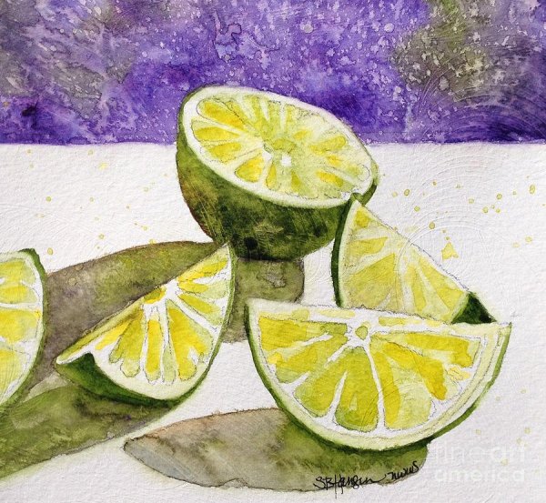 Скетчи акварелью фрукты