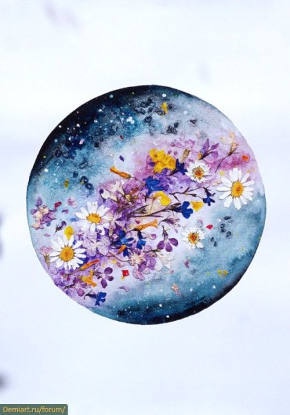 Луна акварелью