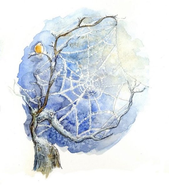 Паутина акварель