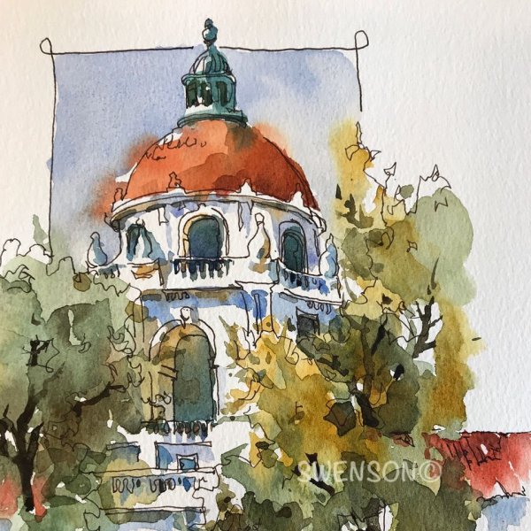 Аня Белоусова акварельный скетчинг