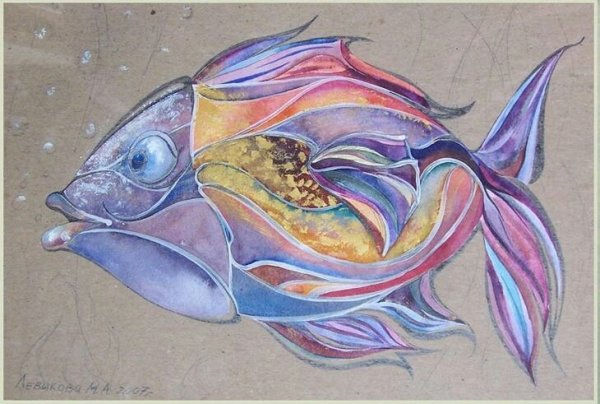 Рисование фантастических рыб