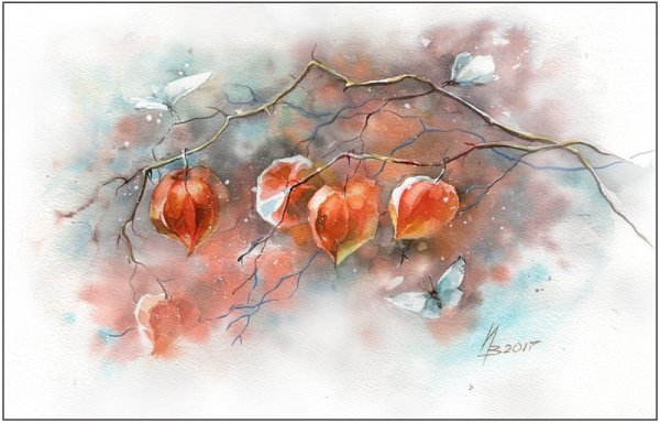 Инна Петрашкевич акварель осень