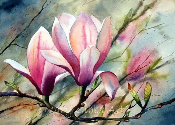 Магнолия Суланжа акрил холст