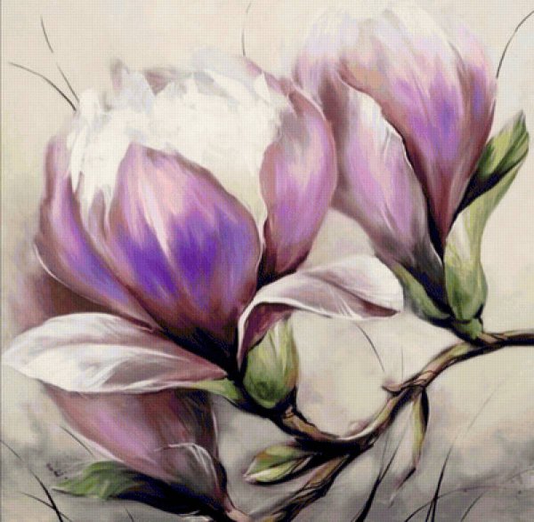 Магнолия мастихином