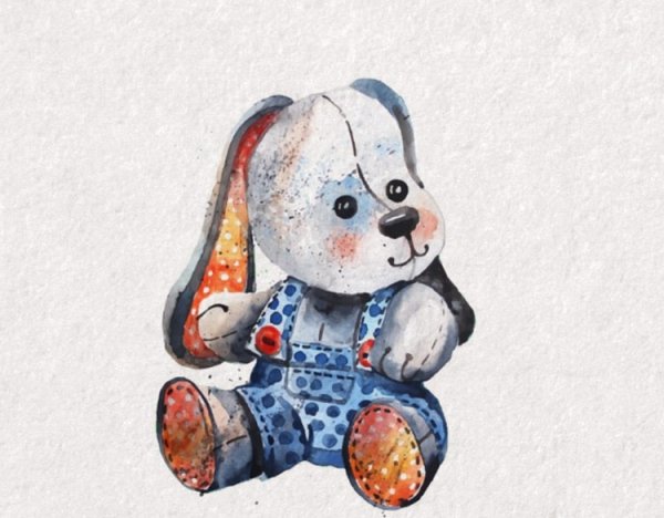 Мягкая игрушка акварелью