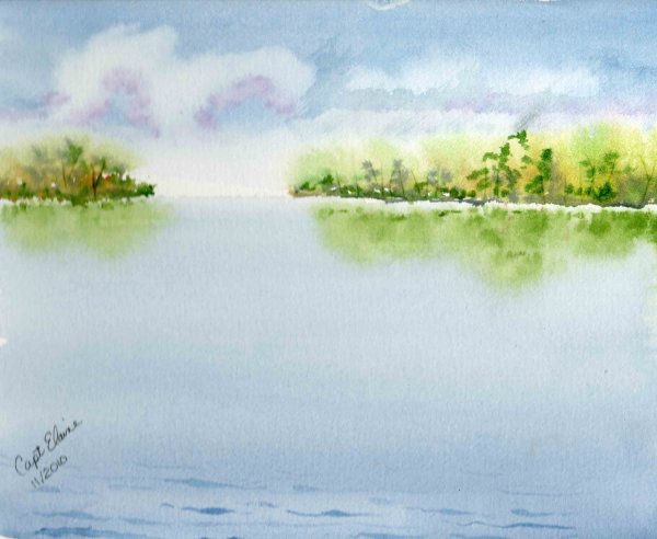 Водные пейзажи акварелью