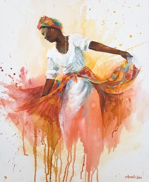 Африканка акварелью