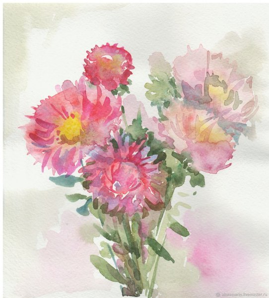 Анастасия Беседина акварель Астра