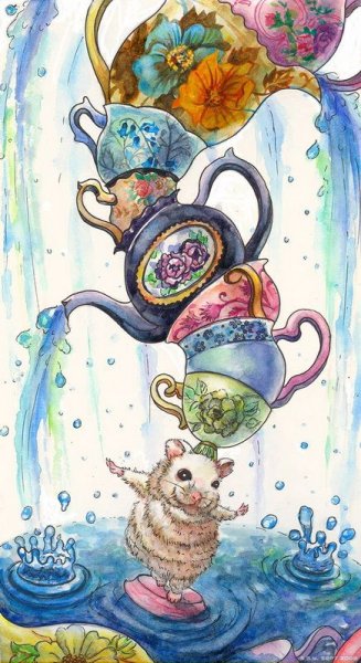 Алиса в стране чудес рисунки акварелью