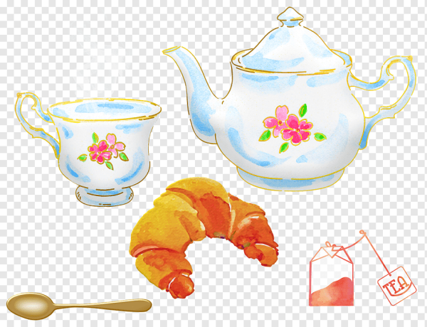 Чайник чая акварель