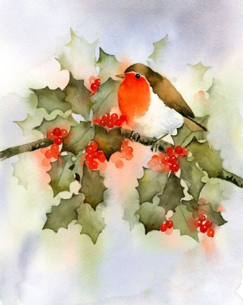 Зимние забавы акварель