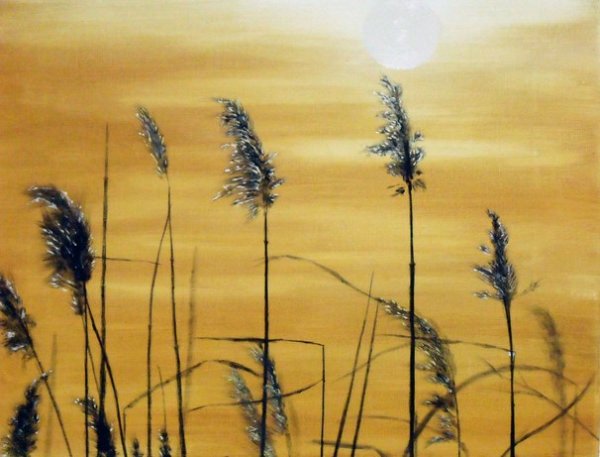 Камыш пастелью