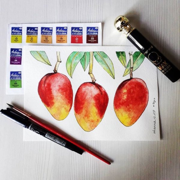 Манго рисунок маркерами