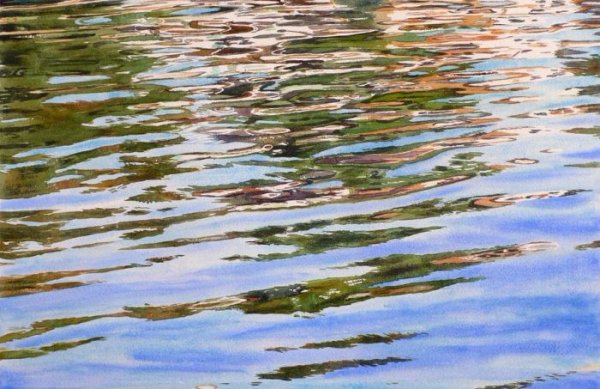 Отражение в воде маслом