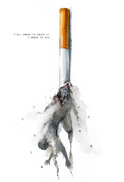 Сигарета акварель