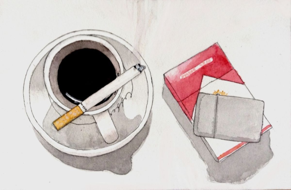 Сигарета акварель