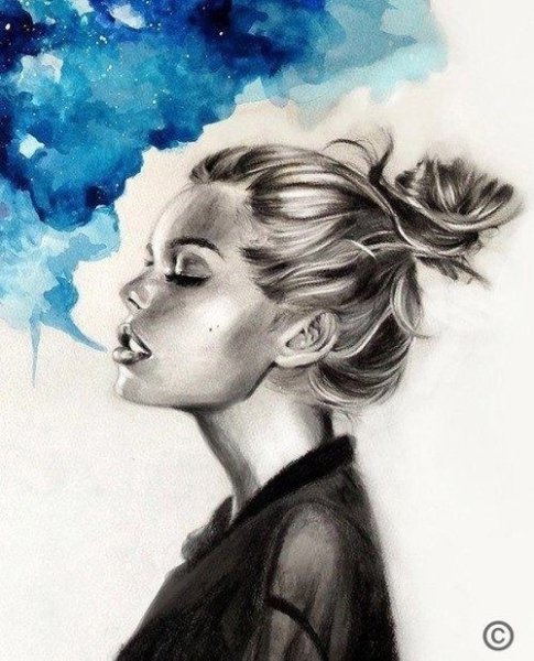 Черно белые рисунки акварелью