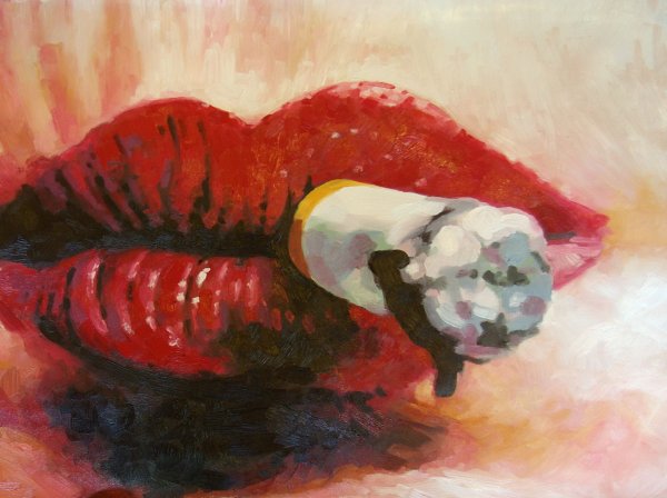 Губы картина маслом