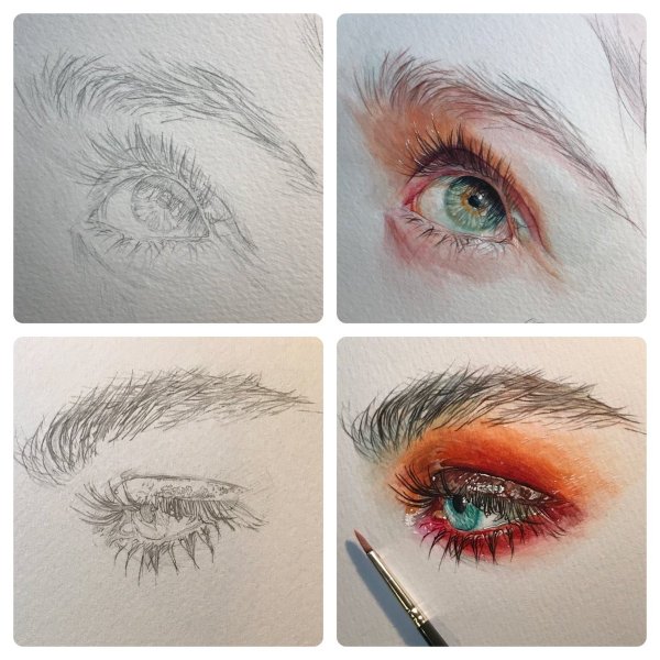 Рисунки акварельнвми карандашом