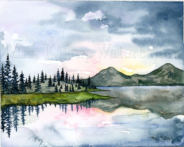 Тундра акварель