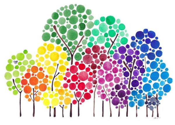 Рисунок пальчиками пейзаж