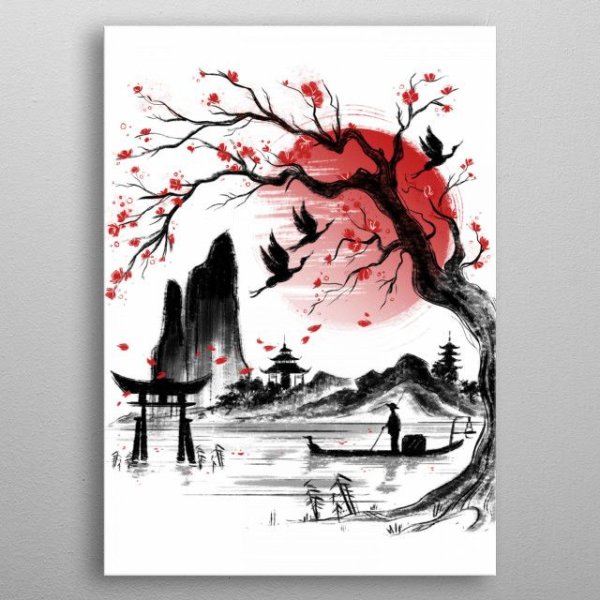 Китайская Монохромная живопись тушью