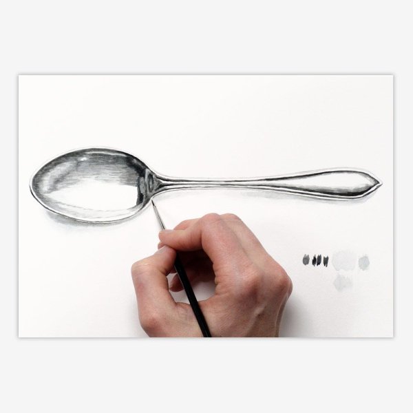 Деревянная ложка карандашом