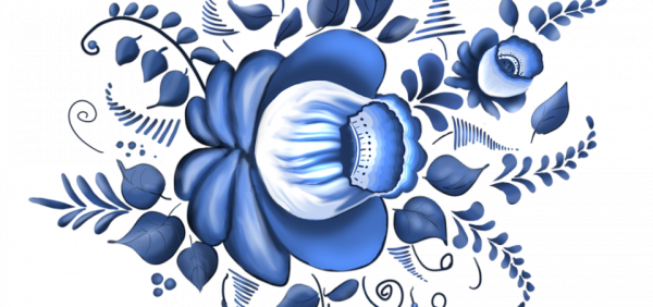 Композиция гжельской росписи