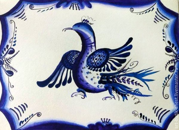 Элементы гжельской росписи капелька