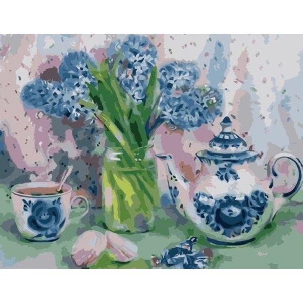 Элементы гжельской росписи роза