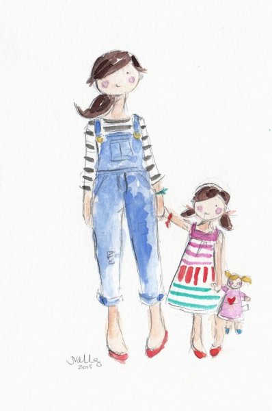 Стильная мамочка иллюстрация