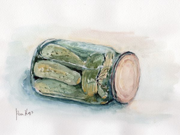 Корнишон акварель